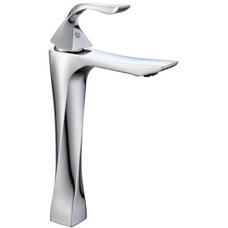 Robinet de lavabo de salle de bain couleur laiton chromé, mitigeur haut/court pour eau chaude et froide, levier unique/chromé haut