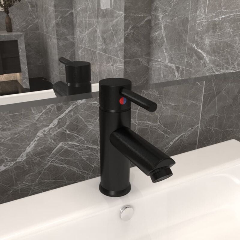 Vidaxl - Robinet de lavabo de salle de bain Noir 130x176 mm