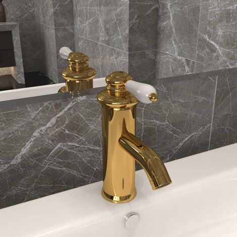 Robinet de lavabo de salle de bain Doré 130x180 mm