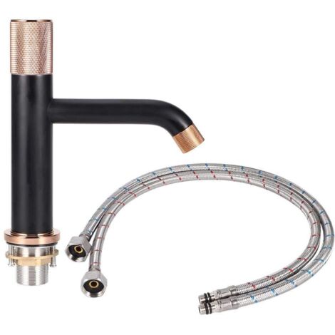 Robinet de lavabo de salle de bain, filetage G/2in robinet de lavabo de salle de bain de style rétro robinet mélangeur d'eau chaude et froide verticale pour cuisine jardin hôtel école-installation fa