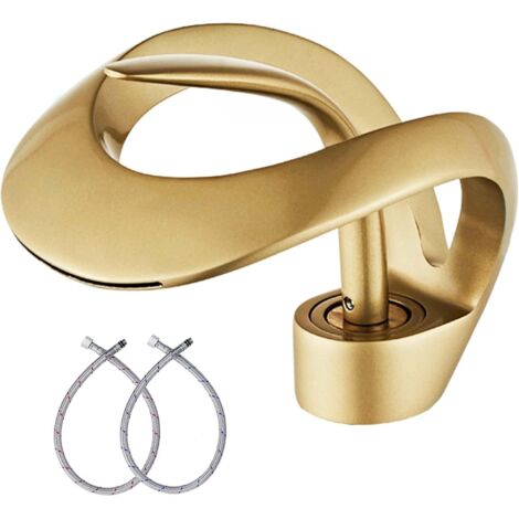 Robinet de lavabo de salle de bains à poignée unique, 1 trou, robinet de salle de bains doré, robinet de lavabo de salle de bains en laiton massif, robinet de lavabo mitigeur, robinet de lavabo certif
