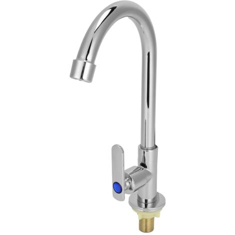 Robinet de lavabo d'eau froide G1/2, robinet domestique avec trou unique pour salle de bain, coiffeuse