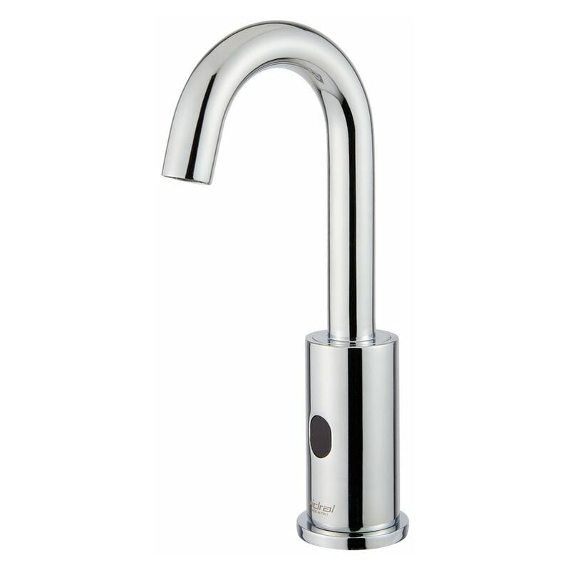 Idral - Robinet de lavabo électronique à cellule photo-électrique, alimenté par piles avec prémélangeur thermostatique Série curve Chromé - Laiton