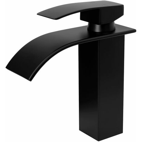 Robinet De Lavabo Elva Avec Bec Cascade, Noir
