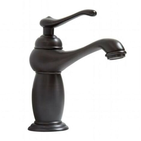 Robinet de lavabo en céramique en laiton noir, robinet rétro de lavabo chaud et froid, lavabo de comptoir de salle de bains-robinet lavabo vasque
