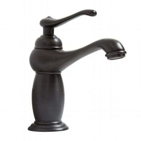 Robinet de lavabo en céramique en laiton noir, robinet rétro de lavabo chaud et froid, lavabo de comptoir de salle de bains-robinet lavabo vasque