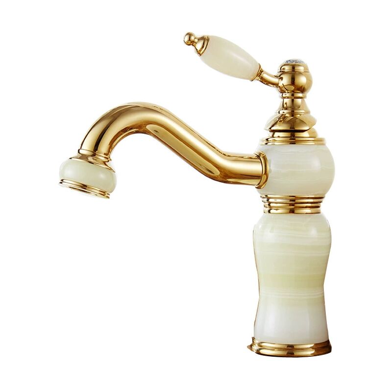 Robinet de lavabo en marbre, robinet de jade chaud et froid, robinet de lavabo en cuivre doré, robinet de lavabo en marbre doré