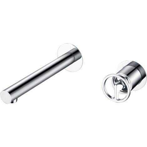 Robinet de lavabo encastré avec mitigeur  Modèle OLIMPO  Couleur Gris finition chromée [ IMEX® ]