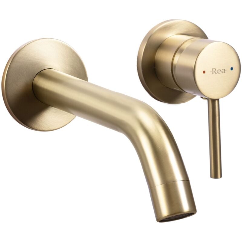 Robinet de lavabo encastré REA owen gold brush + box