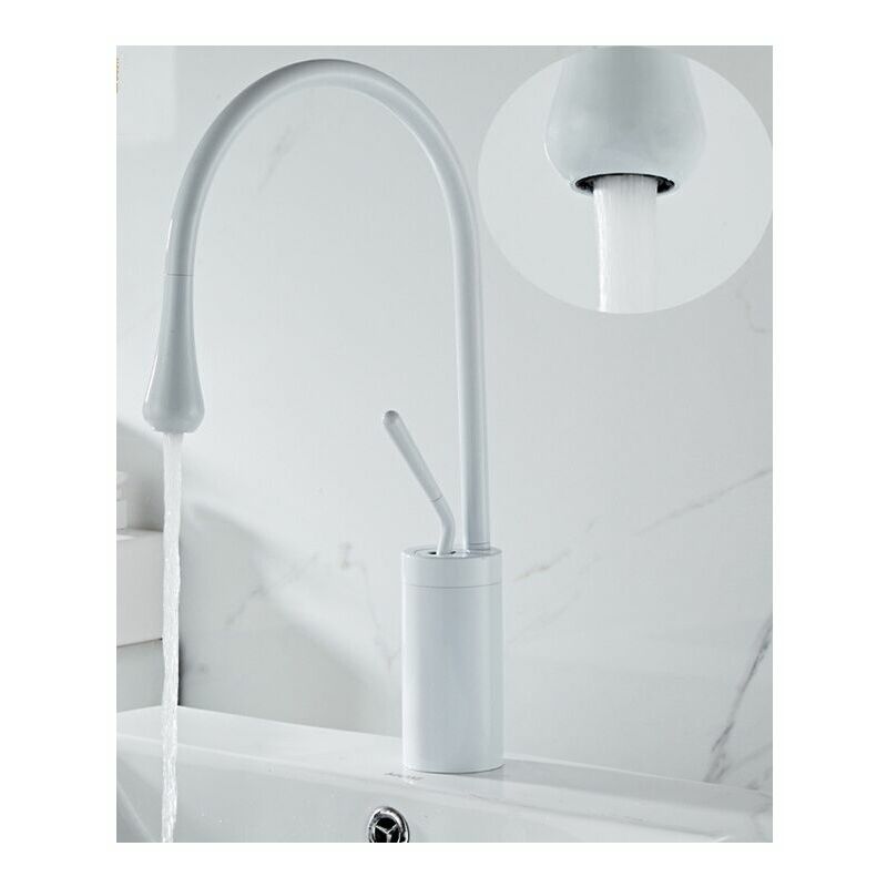 Robinet de lavabo européen blanc en laiton créatif