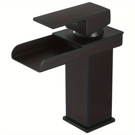 Robinet de Lavabo Haut à Cascade – Mitigeur Eau Chaude et Froide pour Salle de Bain, Vasque et Plan de Toilette Domestique