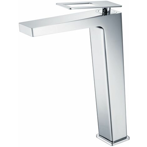 Robinet de lavabo haut avec mitigeur  Modèle SUEDE  Haut bec  Couleur gris finition chrome [IMEX®]