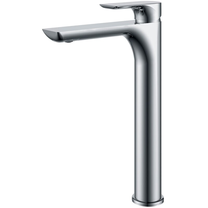 Robinet de lavabo haut avec monocommande Modèle nassau Bec haut Couleur Gris finition chrome [ Imex