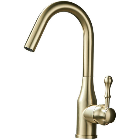 Robinet de Lavabo Inoxydable 304 à Bec Pivotant 360°, Cartouche Céramique, Mélangeur 1 Trou pour Meuble de Salle de Bain, Finition Brossée-Alovez