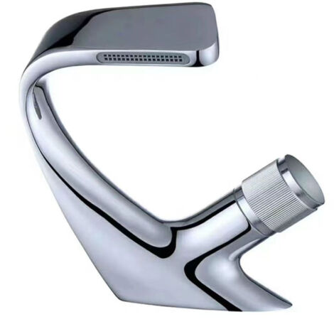 Robinet de lavabo mitigeur mono cascade en laiton chromé – Cartouche céramique – Hauteur sous bec 16 cm – Débit optimisé 30% d'eau économisé – Ideko