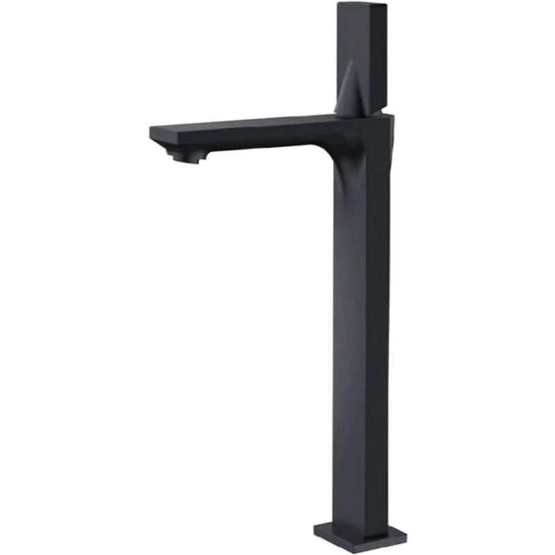 Robinet de lavabo moderne noir à poignée unique, robinet de lavabo noir mat à un trou, robinet de lavabo de salle de bain haut, robinet de lavabo