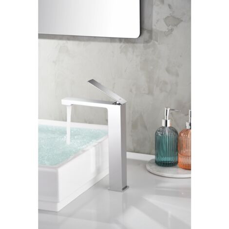 Robinet de lavabo monocomando  Modèle PISA  Couleur gris finition chrome [IMEX®]