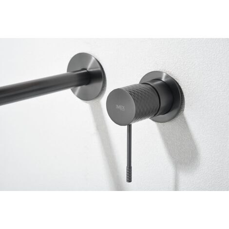 Robinet de lavabo monocommande à encastrer en laiton pour eau chaude/froide - Robinet de salle de bain à encastrer pour lavabos Couleur Noir Gun Metal