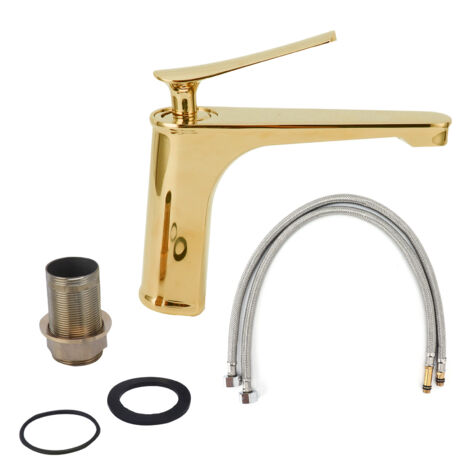 Robinet de lavabo monocommande en cuivre, mélangeur eau chaude et froide pour salle de bain hôtel, raccord G3/8
