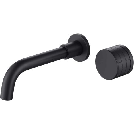 Robinet de lavabo mural 042 en laiton noir collection Céphise