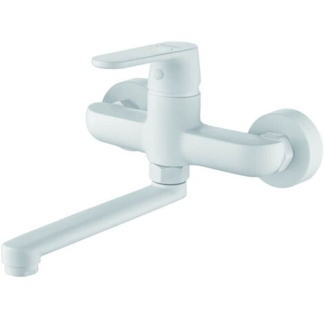 Robinet de lavabo mural blanc DIMA