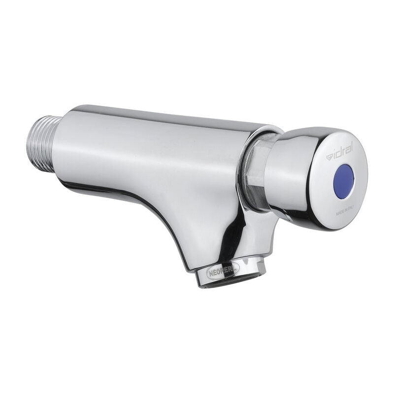 Robinet de lavabo mural temporisé de la série classic avec commande par bouton-poussoir Idral