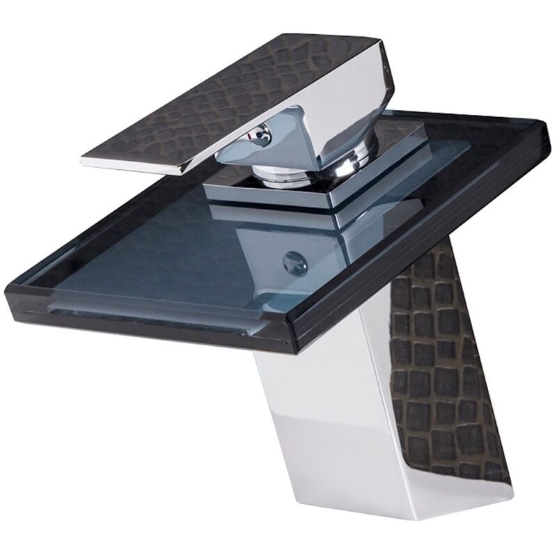 Badplaats - Robinet de Lavabo New York Noir Mitigeur Pour Vasque Robinet Mitigeur Design Laque Chrome En Laiton Robinetterie Salle de Bains - Chrome