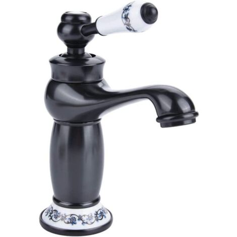 Robinet de Lavabo Noir Mat en Laiton Robinet Mitigeur Moderne pour Vasque et Salle de Bain Design