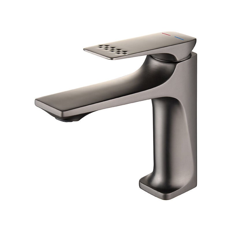 Shmshng - Robinet de lavabo Pistolet de lavabo anti-éclaboussures gris avec tuyau d'arrivée d'eau de 60 cm