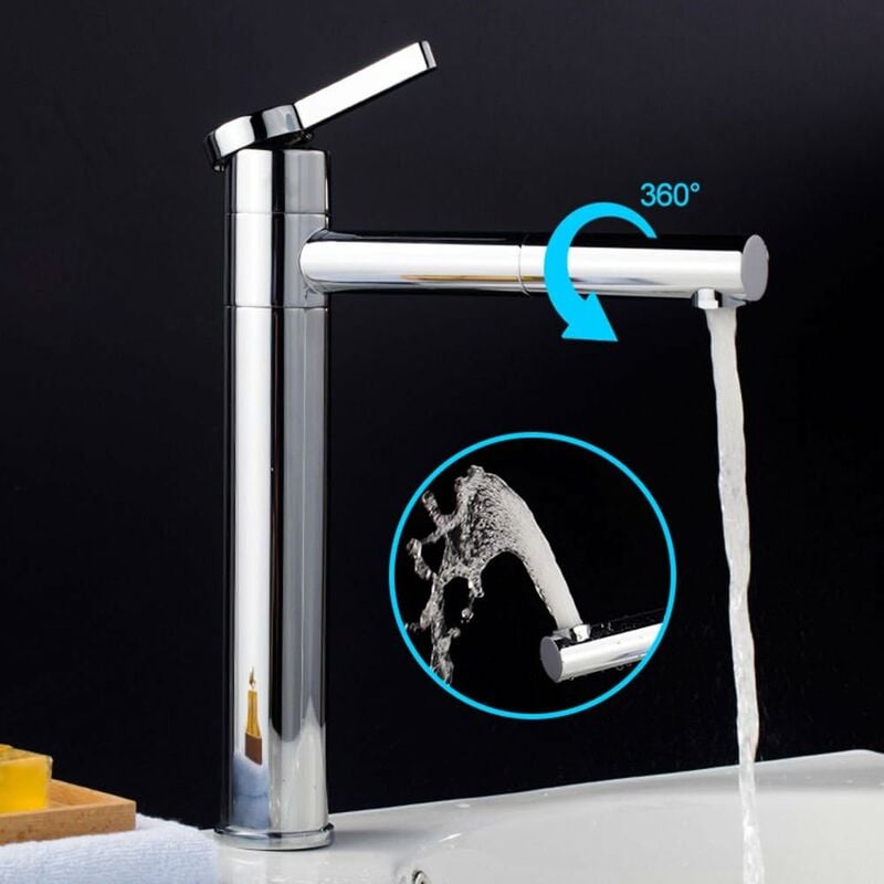 Gojoy - Robinet de lavabo pivotant à 360° pour cuisine et salle de bain Robinet Mitigeur D'Évier Mitigeur