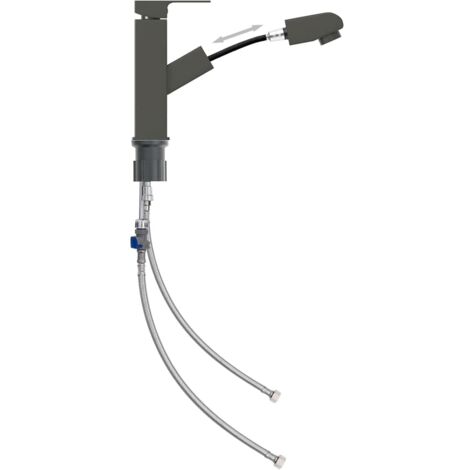 Robinet de lavabo rétractable Finition grise 157x172 mm