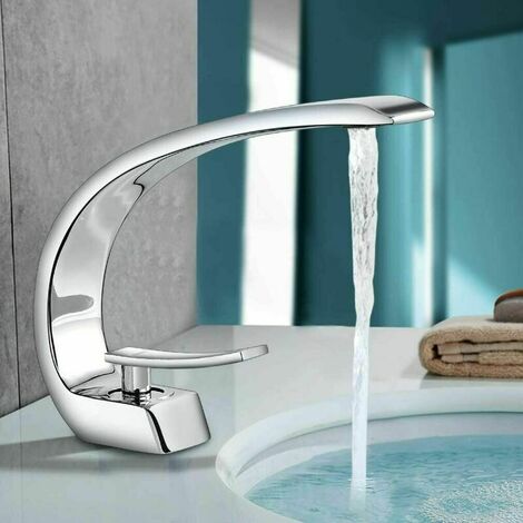 Robinet de lavabo robinet de salle de bain évier mitigeur de salle de bain courbé