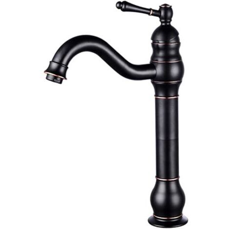 Robinet de lavabo, robinet de salle de bain, robinet de lavabo aspect bronze, robinet mitigeur en laiton à levier unique, mitigeur mural