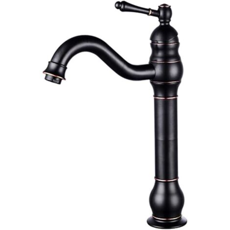 Robinet de lavabo, robinet d'évier, robinet de lavabo aspect bronze, robinet mitigeur en laiton, robinet à poser pour lavabos suspendus