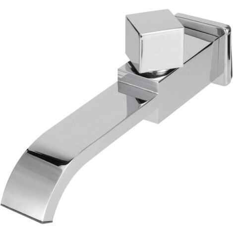 Robinet de Lavabo, Robinet Mural G/2 Simple évier à Cascade Froide Lavabo Robinet D'eau Accessoire de Salle de Bain(Chrome)