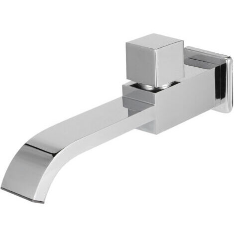Robinet de Lavabo, Robinet Mural G1/2 Simple évier à Cascade Froide Lavabo Robinet D'eau Accessoire de Salle de Bain(Chrome)