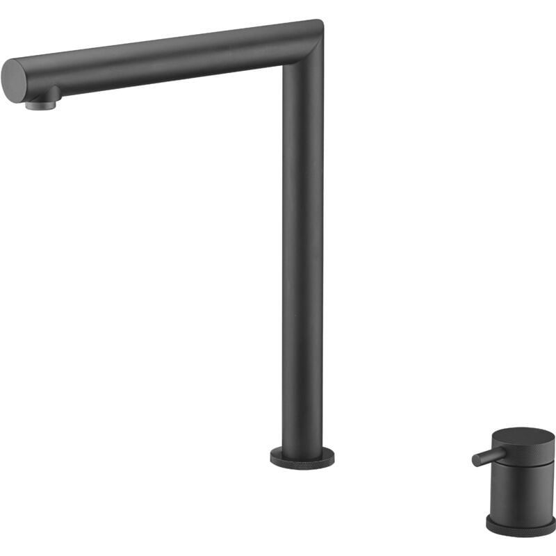 Mice - Robinet de cuisine pliant à levier unique pour fenêtre avant - Robinet d'évier pliant noir mat