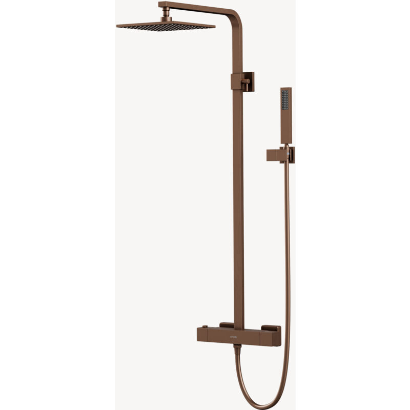 Colonne de douche thermostatique Or rose brossé - Sirius