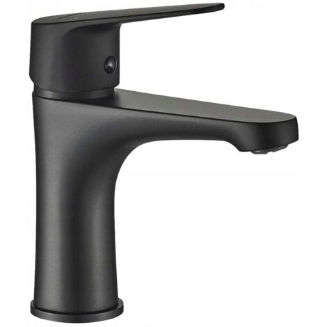 Robinet de lavabo sur pied avec bouchon clic-clac, noir Sagra