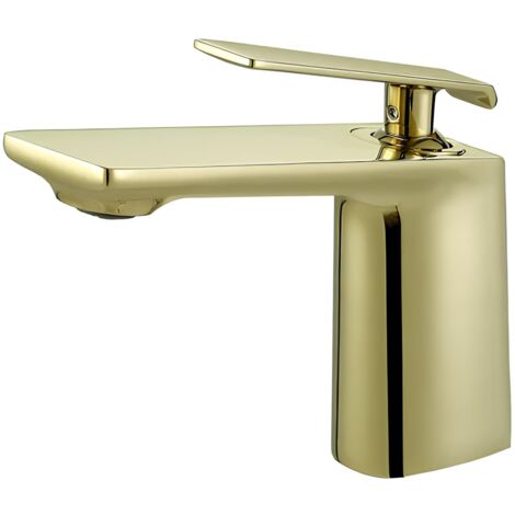 Robinet de lavabo sur plage 020 couleur or brossé collection Scamandre