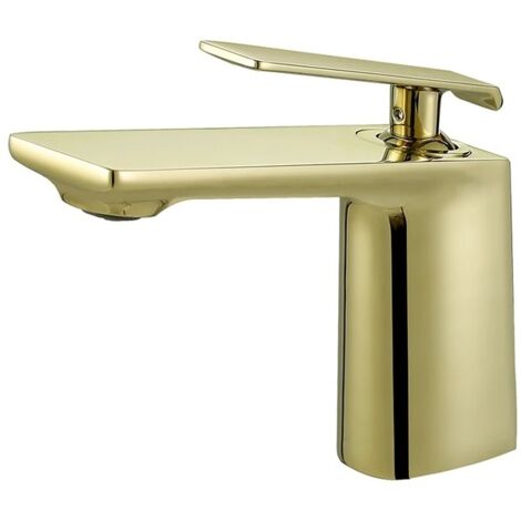 ROBINET DE LAVABO HUDOR SUR PLAGE 002 EN LAITON DORÉ BROSSÉ