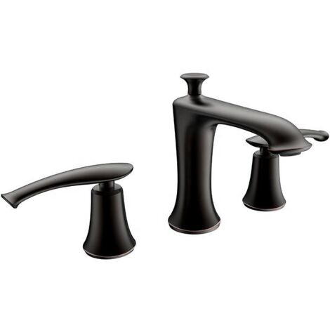 ROBINET DE LAVABO SUR PLAGE 3 TROUS 401 NOIR COLLECTION CÉPHISE