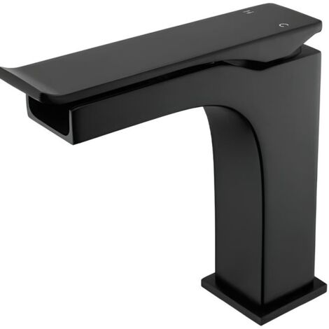 Robinet de lavabo sur plage 801 en laiton noir collection Alphée