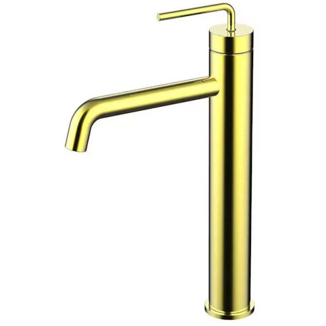 Robinet de lavabo surélevé 040 en laiton doré brossé collection Scamandre