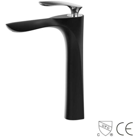 ROBINET DE LAVABO SURÉLEVÉ 205 EN LAITON NOIR ET CHROME COLLECTION CÉPHISE