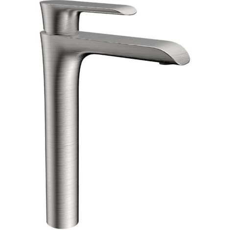 Robinet De Lavabo Surélevé 411 En Laiton Nickel Brossé Collection Enipée