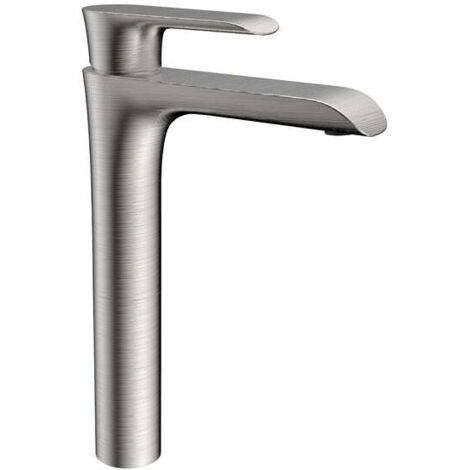 Robinet de lavabo surélevé 411 en laiton nickel brossé collection Enipée