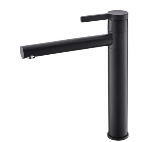 Robinet de lavabo surélevé en laiton noir mat 80327B collection Céphise