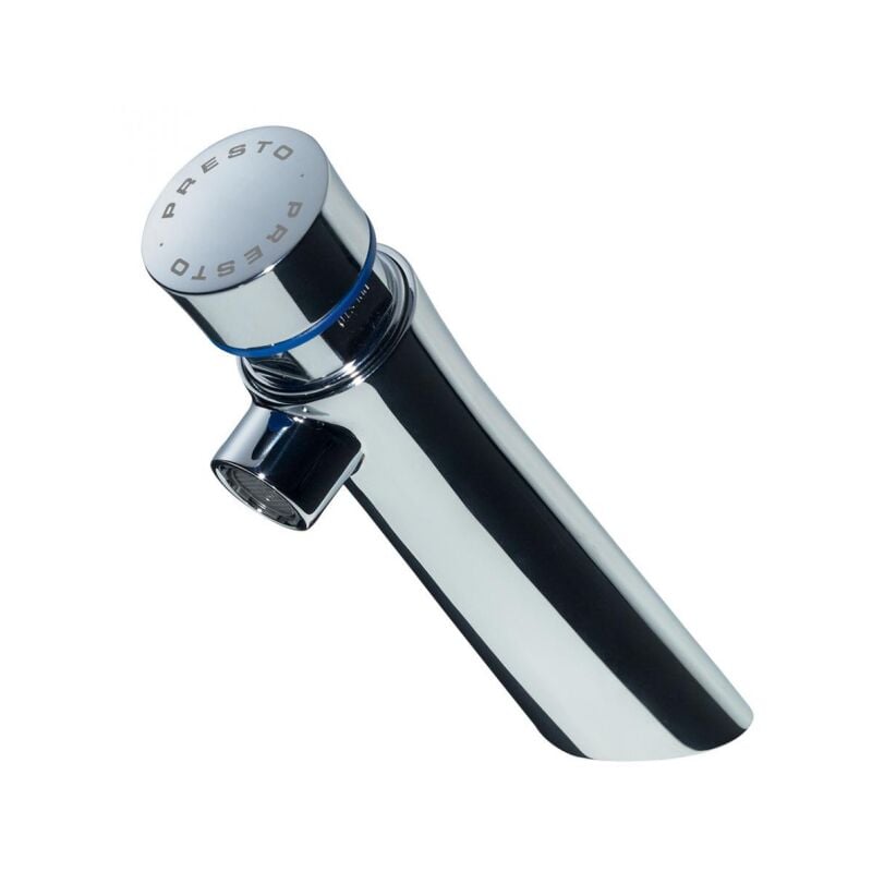 Robinet temporisé pour lavabo en laiton chromé avec commande à bouton - Presto Italia Neo