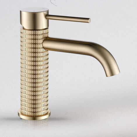 Robinet de Lavabo Tout en Cuivre, Mitigeur Eau Chaude Froide pour Vasque à Poser, Fourni avec Tuyaux Flexibles 60 cm, Doré rose 16cm